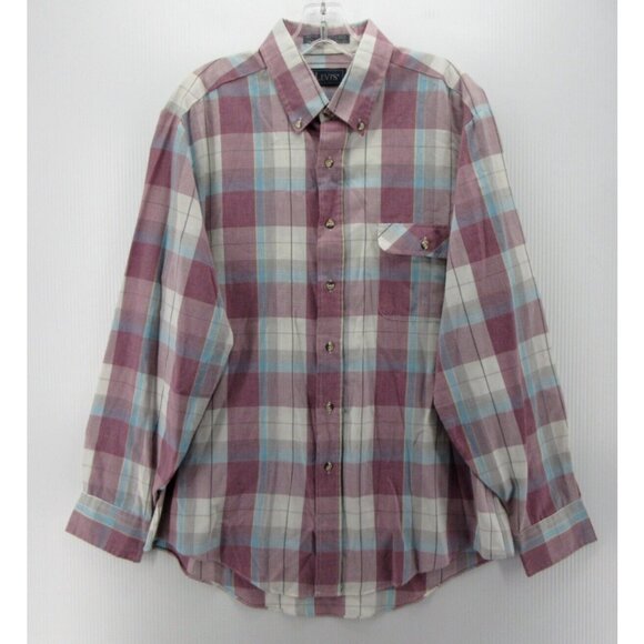 VINTAGE Levis Shirt XL Button Down Plaid Flap Pocket 80s 90s Western - Picture 1 of 10